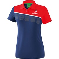 Erima 5-C Polo Dames - New Navy / Rood / Wit